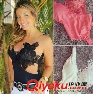 [4.13號(hào)新款發(fā)布】 2015ebay速賣(mài)通爆款 歐美女裝蕾絲紗網(wǎng)修身顯瘦小背心打底上衣原始圖片2