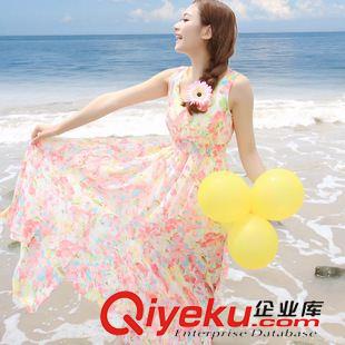[4.13號新款發(fā)布】 2015夏新款女裝韓版小清新無袖露背蝴蝶結(jié)百褶背心連衣裙一件代發(fā)