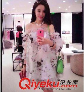 [4.13號新款發(fā)布】 韓國實拍2015夏裝新款女裝修身韓版花朵圓領(lǐng)雪紡衫寬松打底衫