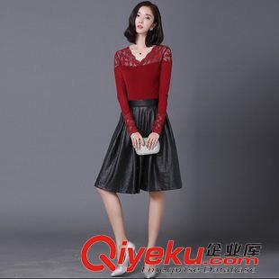 【 韓版長(zhǎng)袖T恤】 2015秋裝新款蕾絲長(zhǎng)袖打底 衫職業(yè)女裝修身顯瘦長(zhǎng)袖T恤一件代發(fā)原始圖片2