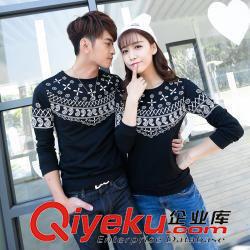 【秋冬衛(wèi)衣，學(xué)生班服】 2015情侶裝新款韓版女棉質(zhì)印花打底長袖t恤 支持一件代發(fā)原始圖片2