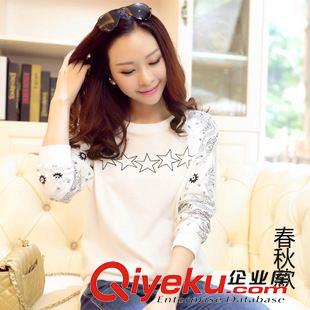 【秋冬衛(wèi)衣，學(xué)生班服】 2015春秋裝新款時(shí)尚印花打底衫女式顯瘦套頭寬松長(zhǎng)袖圓領(lǐng)大碼衛(wèi)衣原始圖片3