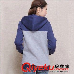 【秋冬衛(wèi)衣，學(xué)生班服】 民族風(fēng)衛(wèi)衣 2014秋冬新款時(shí)尚立領(lǐng)抓絨 繡花衛(wèi)衣時(shí)尚拼色加厚外套原始圖片2