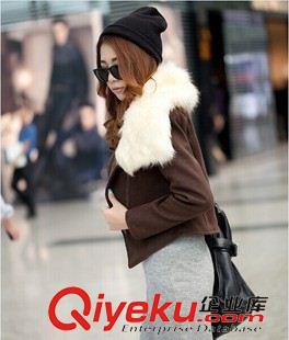 【春秋冬外套 】 實拍2014秋冬新品 新款女裝英倫風(fēng)短款大碼拉鏈毛呢外套大衣原始圖片2