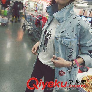 2015秋季新款 2015涂鴉kongstyle韓國(guó)官網(wǎng)zp代購(gòu)新款淺藍(lán)色牛仔外套夾克FE原始圖片2