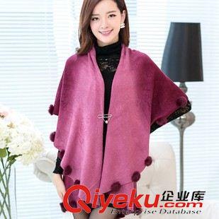 2015秋季新款 實拍2015秋季女裝新款開衫大碼斗篷外套女針織衫大披肩批發(fā)原始圖片2