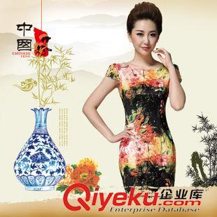 旗袍  唐裝 2015夏季新款新款時(shí)尚復(fù)古短旗袍改良旗袍連衣裙女士日常旗袍裙
