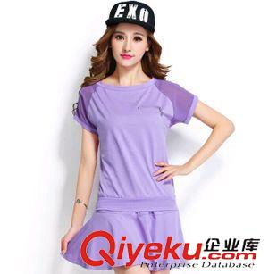 套裝 2015夏季雪紡短袖休閑套裝女網(wǎng)球服短裙潮運(yùn)動(dòng)裙阿里巴巴廠家批發(fā)原始圖片3