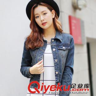 外套 小西裝 風(fēng)衣 2015春季女裝新款牛仔外套英倫風(fēng)格時尚小碎花棒球服薄款棒球衫