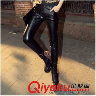 8.12 2015秋冬修身PU皮褲女長(zhǎng)褲顯瘦小腳褲外穿打底褲加絨加厚女褲