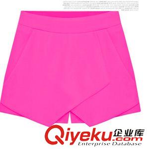 2015夏季短褲 2014夏裝新款女裝前片交叉糖果色休閑褲超短褲夏季韓版褲裙622