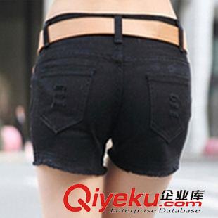 2015夏季短褲 2015歐洲站夏季時(shí)尚水洗顯瘦破洞牛仔短褲女 牛仔熱褲大碼4色可選