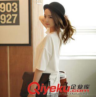 2015新款T恤 2015春裝新款model寬松純棉長款半袖t恤女韓版女裝502原始圖片2