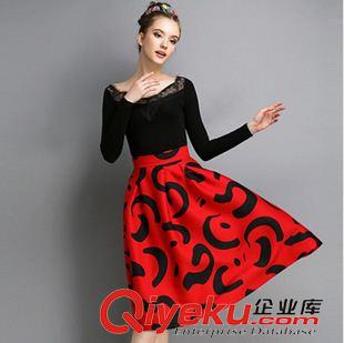 2015 半身裙 實拍歐洲站2014秋冬新款女裝時尚dp百搭半身裙 高腰裙 長裙原始圖片3