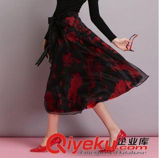 2015 半身裙 .實拍歐洲站2014秋冬新款時尚dp簡約歐根紗拼接半身裙蓬蓬裙原始圖片3