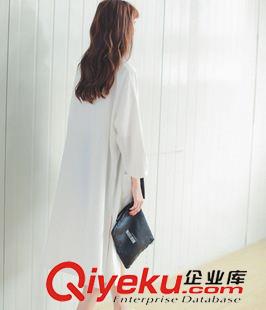 2015新款防曬衣 2015韓版夏季簡(jiǎn)約復(fù)古清新顯瘦中長(zhǎng)款開衫 休閑純色防曬衣原始圖片3