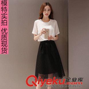 六月新款 【實拍】2015夏季雪紡短袖休閑套裝女網(wǎng)球服短裙潮運動裙