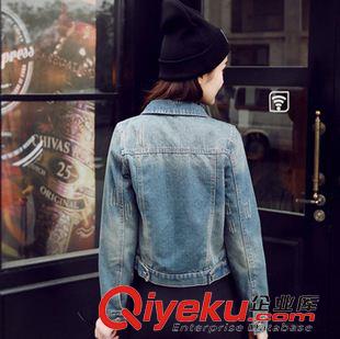 四月新款 2015春季新款短款牛仔外套女 修身長袖牛仔外套牛仔短外套潮原始圖片3