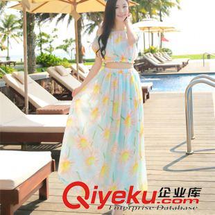 三月新款 馬爾代夫海邊度假性感顯瘦沙灘裙波西米亞長裙雪紡連衣裙套裝原始圖片2