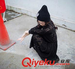 三月新款 1806#2015春新款韓國(guó)甜美小清新磨毛蕾絲鉤花連衣裙女裝打底長(zhǎng)裙原始圖片3