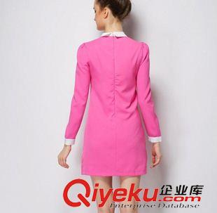 長(zhǎng)袖連衣裙 實(shí)拍2014早秋新款大碼女裝 歐根紗顯瘦收腰歐洲站長(zhǎng)袖連衣裙原始圖片3