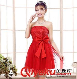 無袖連衣裙 5062短款抹胸伴娘團小禮服姐妹裙新款2015新娘敬酒服晚裝畢業(yè)演出原始圖片2