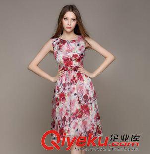 無(wú)袖連衣裙 2015秋裝新款刺繡修身顯瘦連衣裙背心裙公主裙歐洲站名媛淑女夏裙