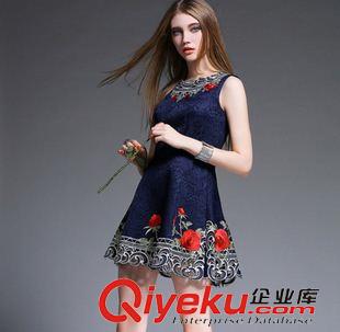 無袖連衣裙 9275實(shí)拍波西米亞沙灘裙雪紡長裙連衣裙印花連衣裙
