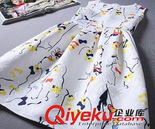 無袖連衣裙 2015（實(shí)拍）淑女風(fēng)印花蝴蝶結(jié)無袖背心連衣裙 打底蓬蓬公主裙原始圖片3