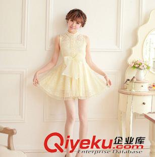 無袖連衣裙 韓版蕾絲無袖連衣裙2014夏季新款甜美淑女歐根紗裙子女