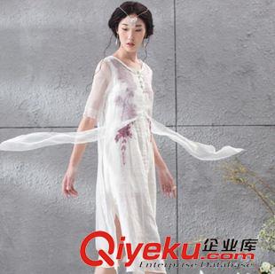 長袖長裙 秋冬新款 公主裙 中長款 蕾絲網(wǎng)紗 單排扣淑女裙 長袖