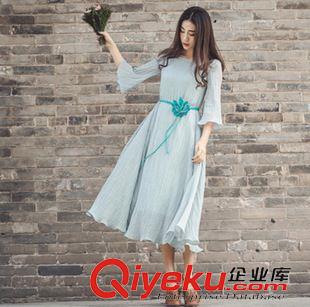 長(zhǎng)袖長(zhǎng)裙 學(xué)院風(fēng)連衣裙夏 復(fù)古風(fēng)拼接蝴蝶結(jié)長(zhǎng)款大擺長(zhǎng)裙裙修身雪紡連衣裙