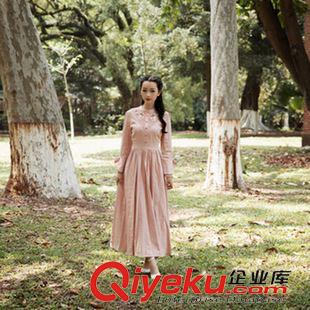 長(zhǎng)袖長(zhǎng)裙 實(shí)拍新款優(yōu)雅小情人文藝復(fù)古大擺長(zhǎng)裙兩層雪紡配真絲修身長(zhǎng)裙