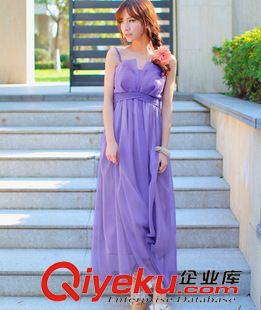 无袖长裙 2015真丝礼服连衣裙 复古飘逸气质女神长裙仙 实拍 现货