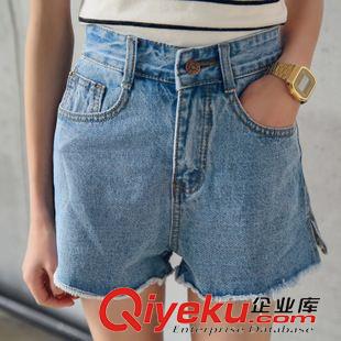 牛仔短褲，半身短裙 2015夏季韓國時尚流蘇開叉熱褲高腰顯瘦百搭牛仔短褲原始圖片2