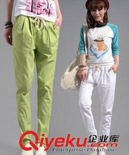 休閑長褲 5色5碼 2014棉麻女褲夏薄長褲褲子女款九分褲女夏顯瘦鉛筆褲原始圖片3