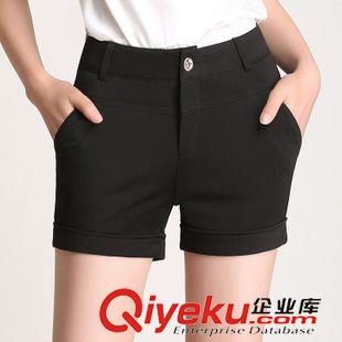 休閑短褲 實拍2015夏裝新款百搭休閑短褲女寬松高腰闊腿褲松緊腰褲純色潮