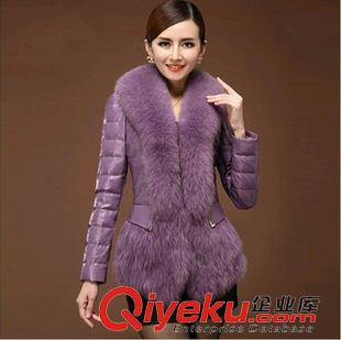 未分類 zp羽絨服女中長款2014新款狐貍毛領(lǐng)修身外套 皮衣