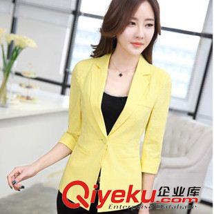 小西裝外套 2015夏裝新款休閑七分袖小西裝外套女西服糖果綠色西裝外套原始圖片2