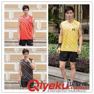 Y2運(yùn)動(dòng)服 新款熱賣男裝休閑運(yùn)動(dòng)服 V領(lǐng)無袖男款 速干料羽毛球服套裝36103