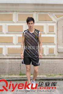 Y2運(yùn)動(dòng)服 新款熱賣男裝休閑運(yùn)動(dòng)服 V領(lǐng)無袖男款 速干料羽毛球服套裝36103