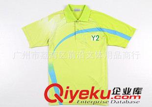 Y2運動服 新款情侶裝運動服 透氣速干料 短袖翻領(lǐng) 羽毛球、網(wǎng)球服上衣8139