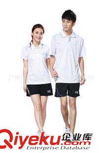 Y2運動服 廠價直銷情侶裝運動服 透氣速干料 短袖翻領(lǐng) 羽毛球、網(wǎng)球服8163