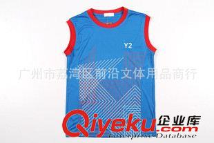Y2運動服 新款熱賣男裝休閑運動服 圓領(lǐng)無袖男款 速干料羽毛球服上衣12065