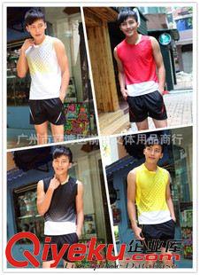 Y2運(yùn)動(dòng)服 熱賣(mài)男裝休閑運(yùn)動(dòng)服 圓領(lǐng)無(wú)袖男款 速干料背心款羽毛球服套裝1032