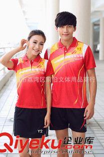Y2運(yùn)動(dòng)服 新款男女裝情侶款 短袖短褲運(yùn)動(dòng)服  透氣快干 羽毛球服套裝1056
