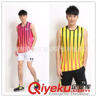 Y2運動服 2015年新款運動服 無袖圓領男款 速干料背心款羽毛球服套裝3326