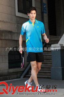 Y2運(yùn)動(dòng)服 2015新款男裝休閑運(yùn)動(dòng)服 翻領(lǐng)短袖男款 速干料羽毛球服套裝36087