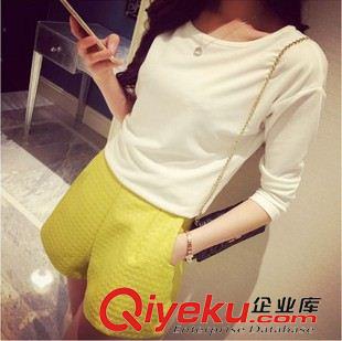 2015年4月新款 春夏韓版OL短褲女高腰大碼顯瘦寬松闊腿短褲 女糖果色A8124#原始圖片3