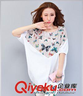 2015年4月新款 夏季新款歐美大碼t恤女短袖胖mm上衣寬松顯瘦中長款